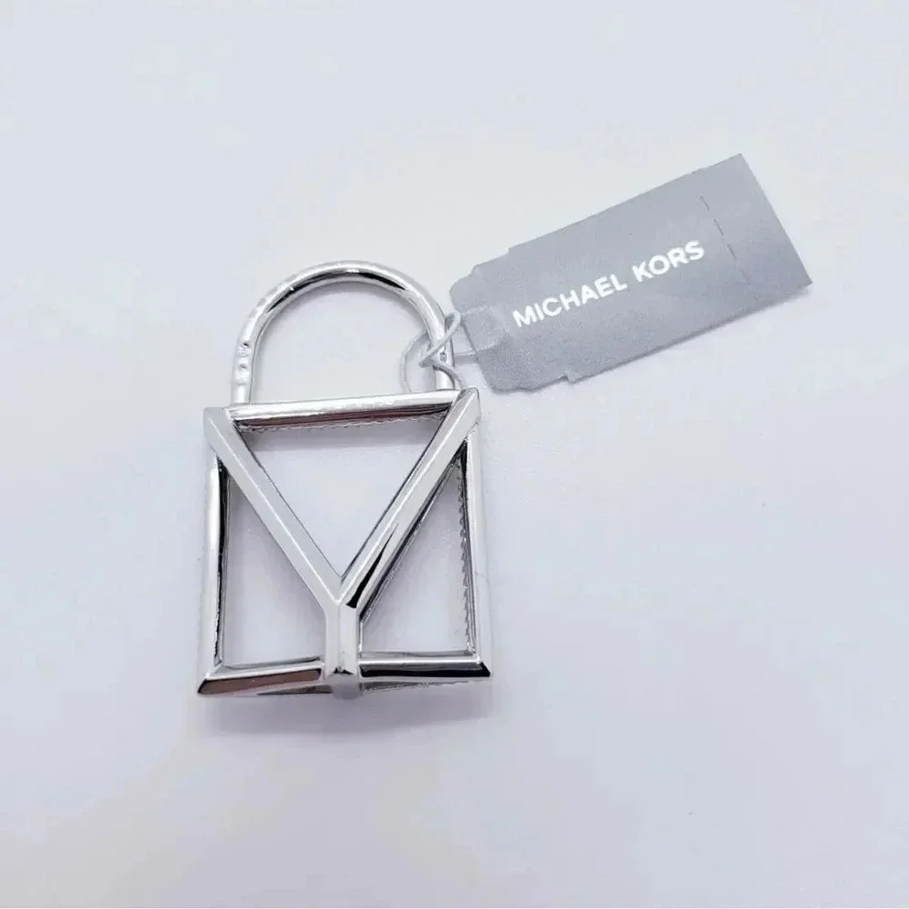 NWT Michael Kors Sterling Silver Oversized Lock Charm